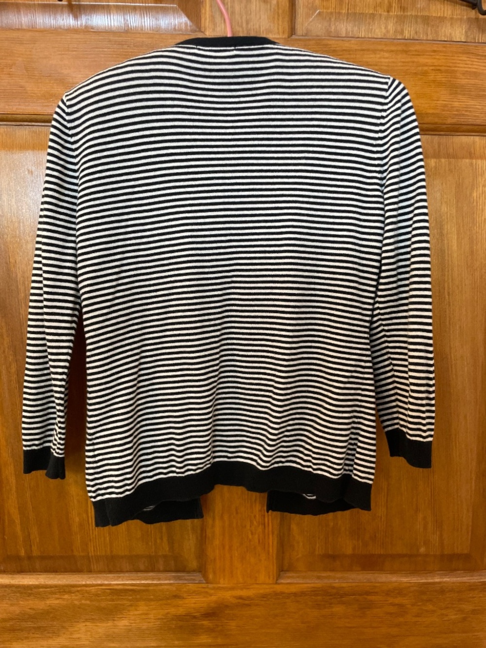 Halogen striped cotton cardigan - M - Picture 4 of 5
